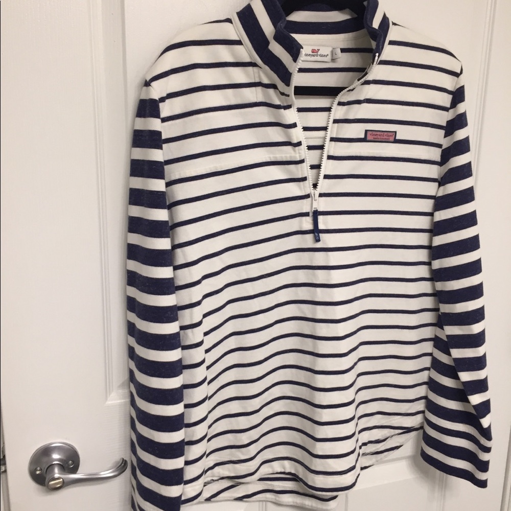Vineyard Vines Striped Quarter Zip - Picture 2 of 8